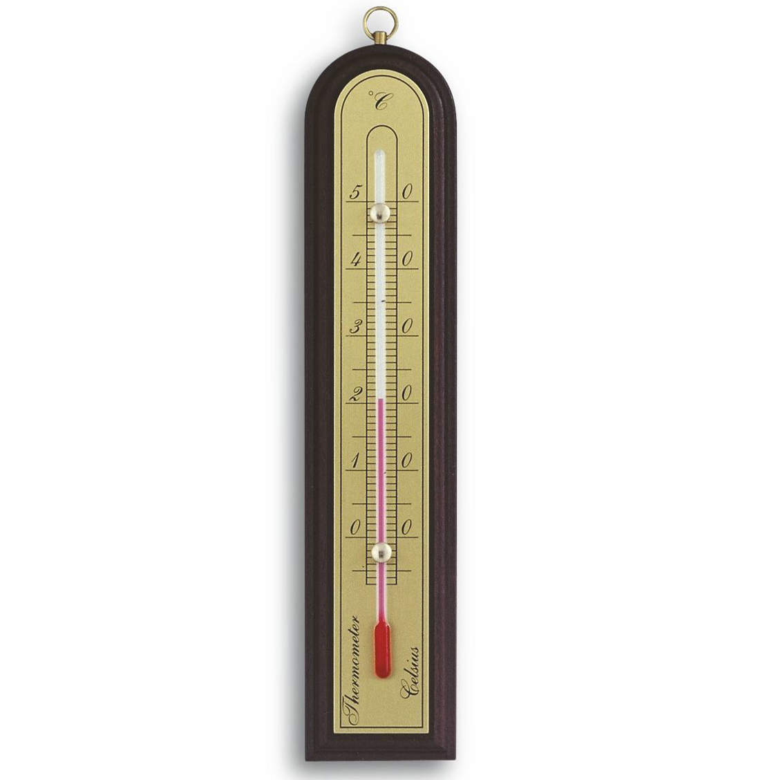 T-12.1027 Thermomtre 211 mm bois teint Acajou TFA