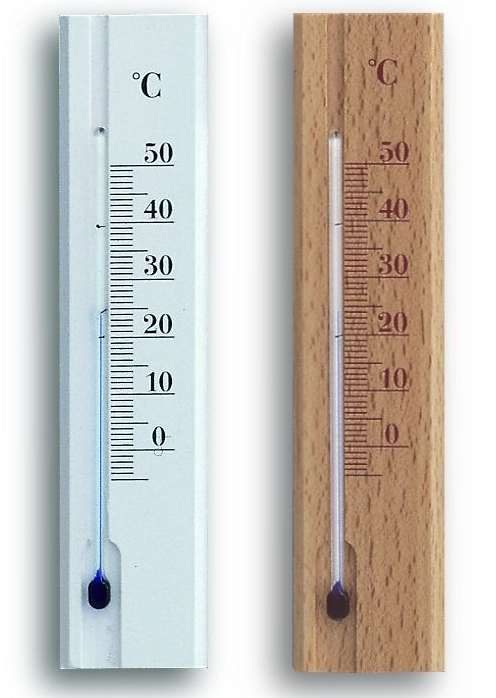 BL-TB14 Thermomtre 140 mm Bois  Alcool teinte au choix 