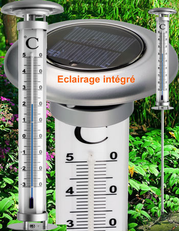 T-12.2057 Thermomtre  planter de jardin  clairage solaire. 