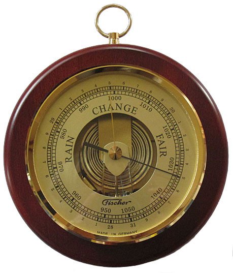 F-1436-R Baromtre bois massif rond avec mouvement apparent diam. 170 mm  (modle Franais) Fischer